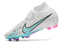 Chuteira Nike Air Zoom Mercurial Superfly IX Elite Campo - Branco e Azul