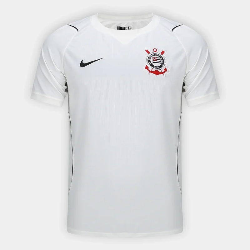 Camisa Corinthians I 2026/27 s/n Torcedor Nike Masculina - Branco+Preto